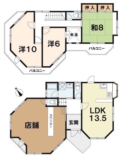 安土町桑実寺　貸家  間取り