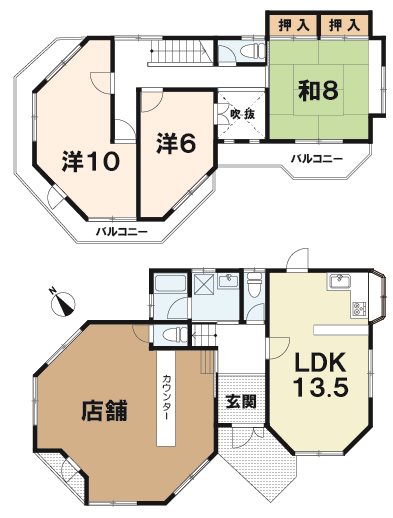 安土町桑実寺　貸家  間取り図