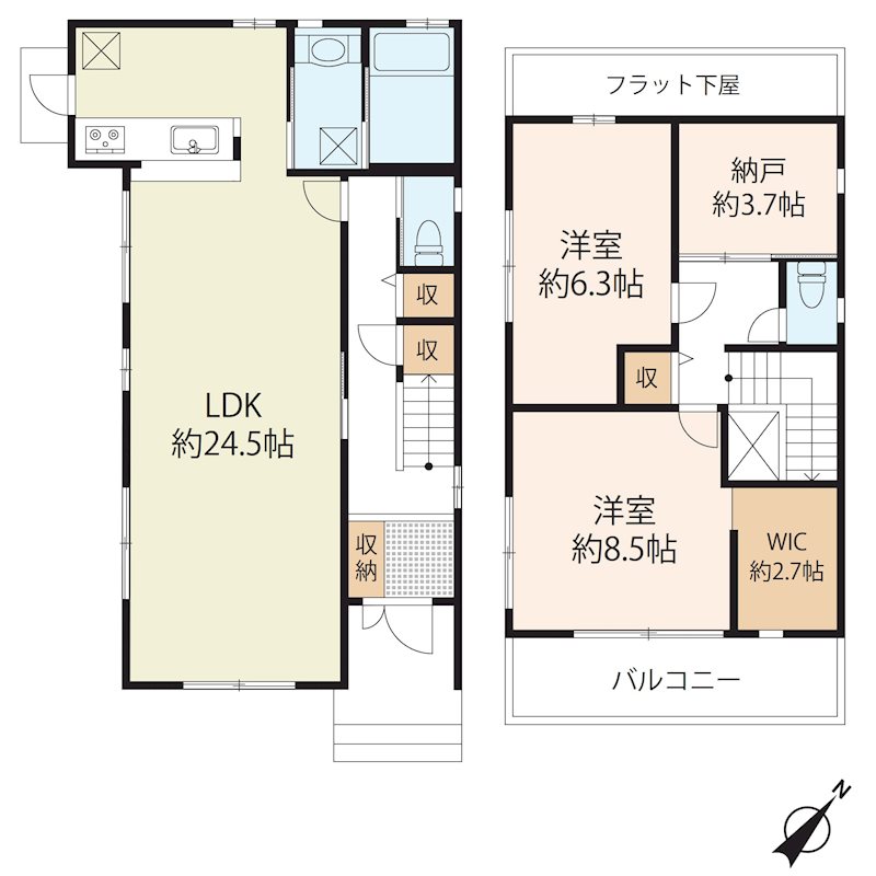 東草津2丁目　貸家 間取り図