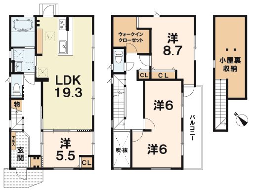 西庄町　貸家   間取り図