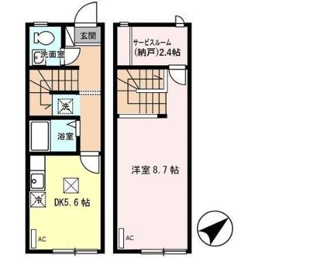 ミナミ大路ハイツB 間取り図