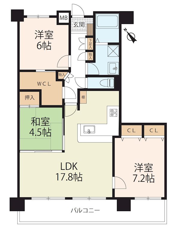 アメニティ南草津Ⅱ 間取り図