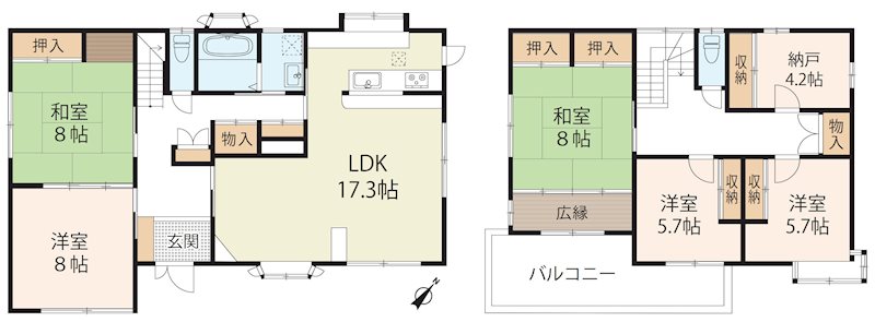 渋川１丁目　貸家 間取り図