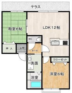 新栄プロパティー恩智Ⅲ　　旧パークハイツたつみ 間取り