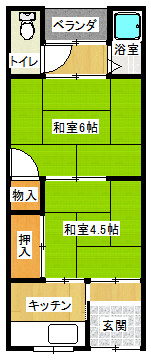 小阪合町３丁目平屋  間取り