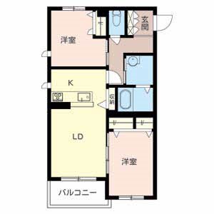 シャーメゾン　コンフォート八戸ノ里Ｂ棟  間取り