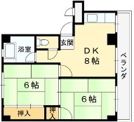 旭ヶ丘コーポラス 西棟　 間取り