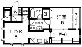 APARTMENT玉串東 間取り