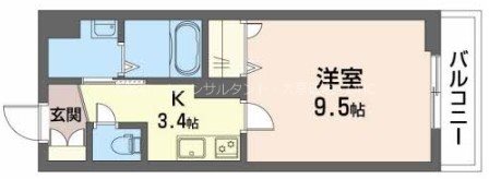 シャーメゾン　オーク八戸ノ里 間取り