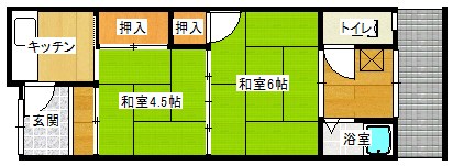萱振町２丁目平屋 間取り