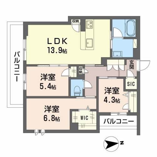 大阪府東大阪市下六万寺町１丁目431-1 間取り
