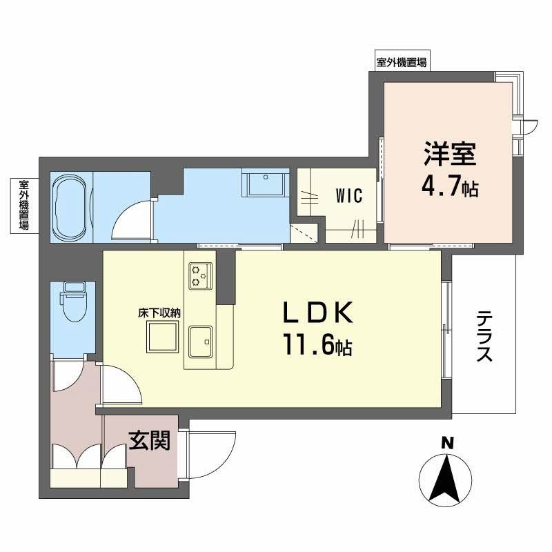 フラッツ桃谷 間取り