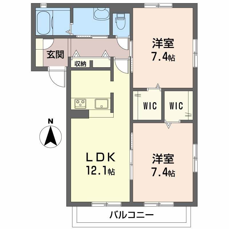 シャーメゾン　ヴェルデ　パティオ　Ａ棟 間取り