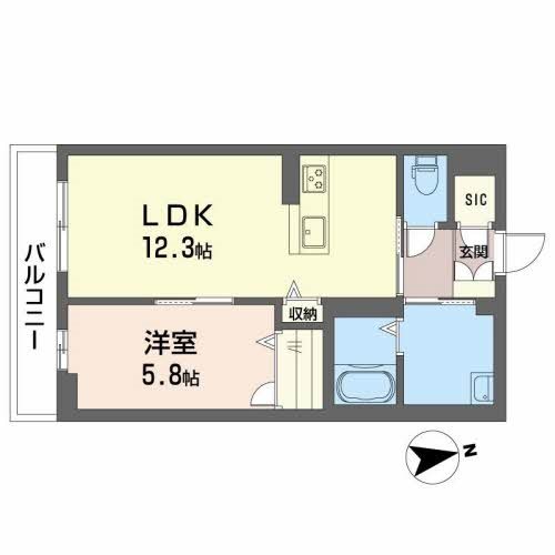 シャーメゾン　オーク八戸ノ里 間取り