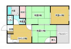阪南グリーンハイツB棟 間取り
