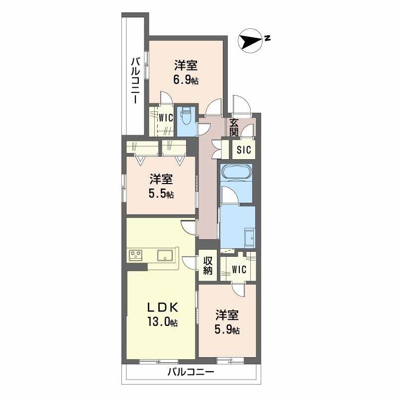シャーメゾン渋川Ⅲ 間取り