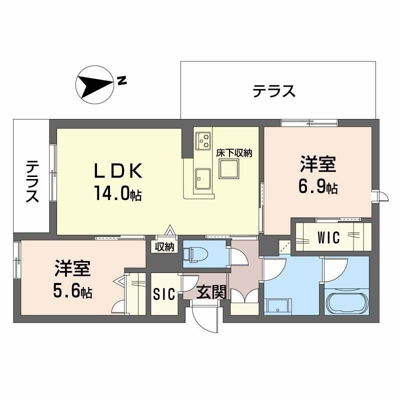 シャーメゾン渋川Ⅲ 間取り
