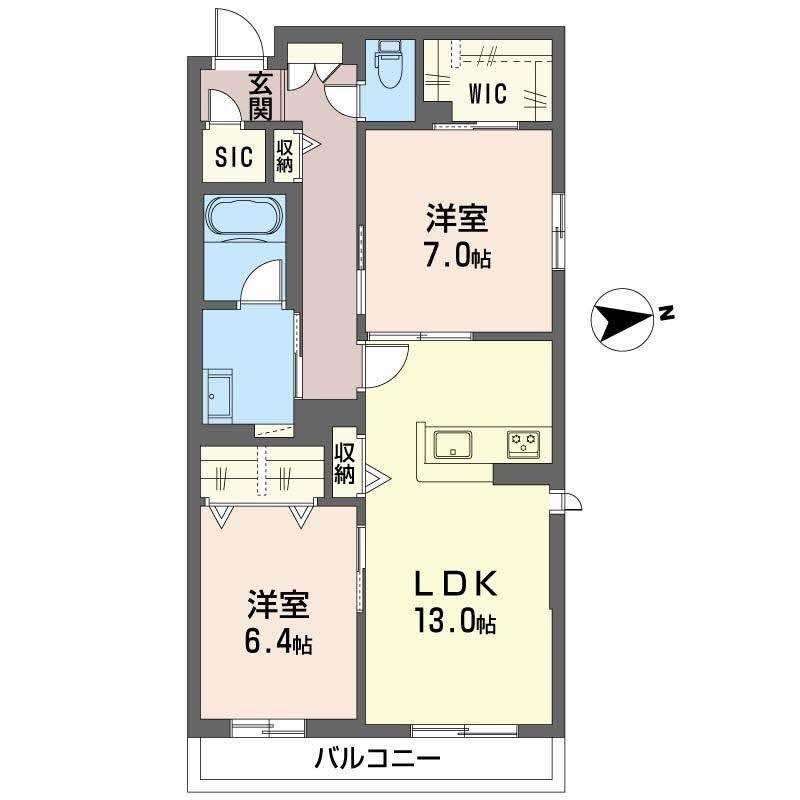 シャーメゾン渋川Ⅲ 間取り