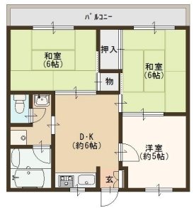 光陽ハイツ　（上之島町北） 間取り