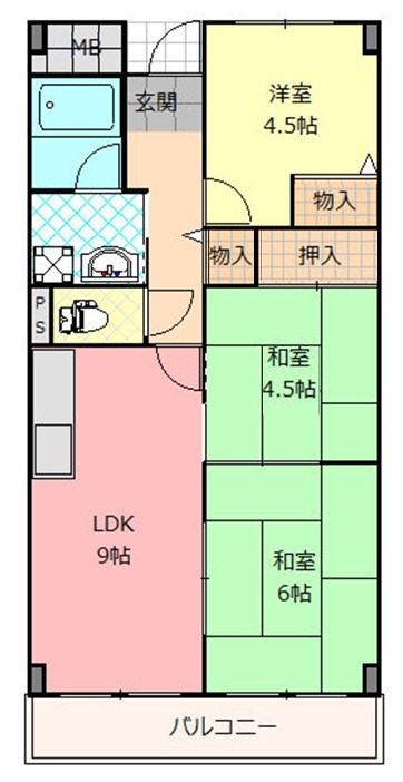 リープハーベン八尾木 間取り