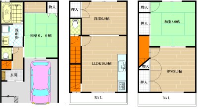 南本町4丁目テラス（現状貸し） 間取り