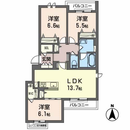 シャーメゾン　プレーナスペイ 間取り