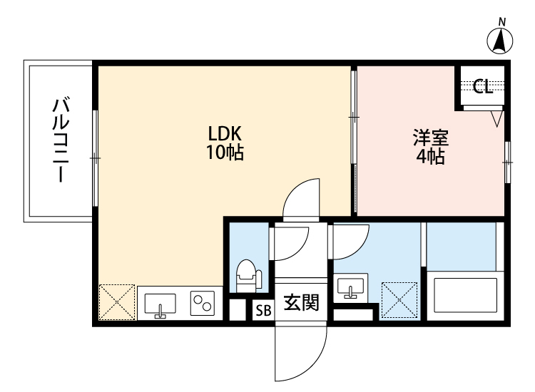 ＴＡＴＥＲＵＡｐａｒｔｍｅｎｔ加美鞍作２丁目Ａ棟 間取り
