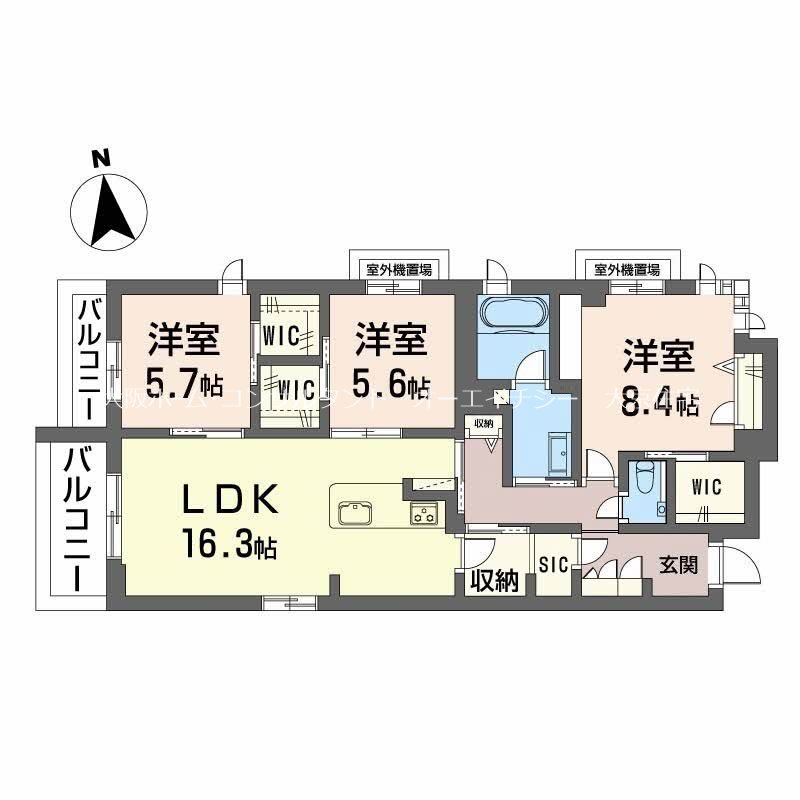 シャーメゾン夕陽丘	 間取り