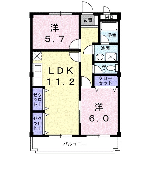 大県マンション　Ⅱ 間取り