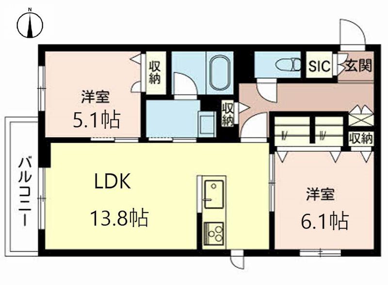 シャーメゾン　新上小阪 間取り