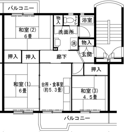 UR 中山五月台 間取り図