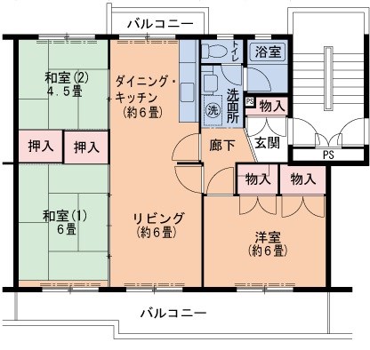 UR 中山五月台 間取り図