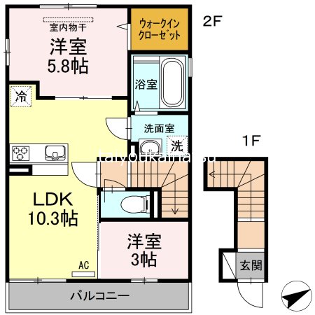 ふたつきハイツ 201号室 間取り