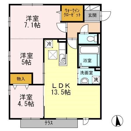セジュールプルミエ A棟 間取り図