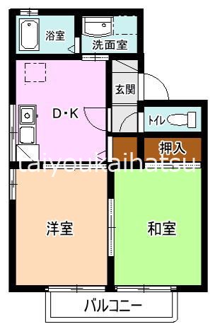 Uハウス桜ケ丘 202号室 間取り