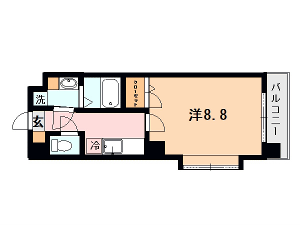 スカイビル 801号室 間取り