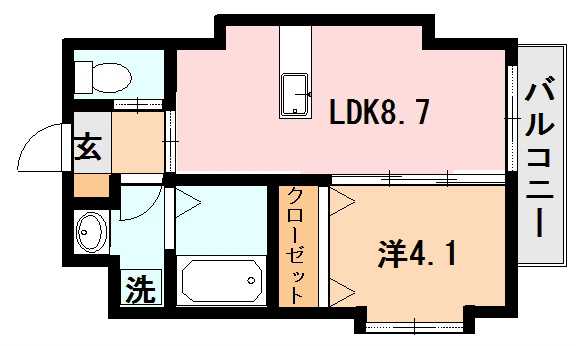 フィオーレ武  602号室 間取り