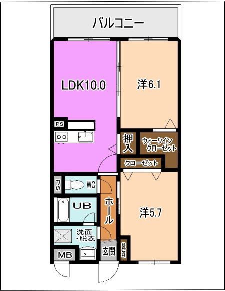 フロスト平松 303号室 間取り
