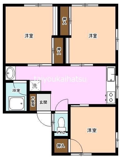 フロスト田上台 201号室 間取り