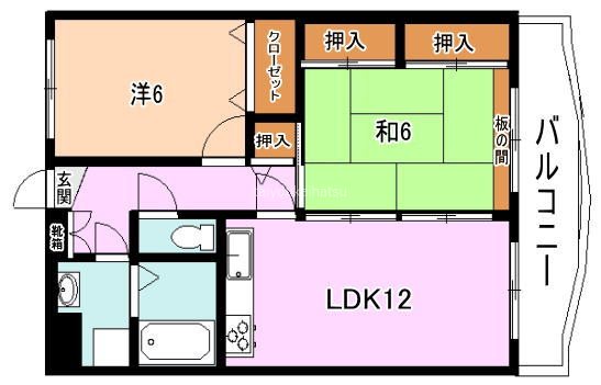 パルあじさい 102号室 間取り