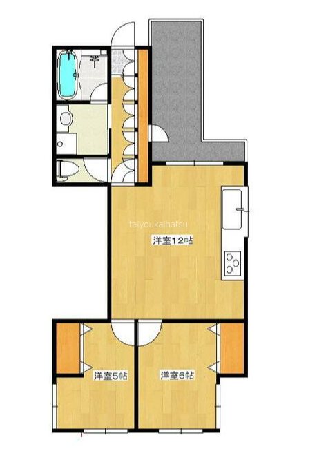 京竹楽 207号室 間取り