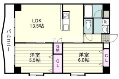エクセラントメゾン与次郎Ⅱ 605号室 間取り