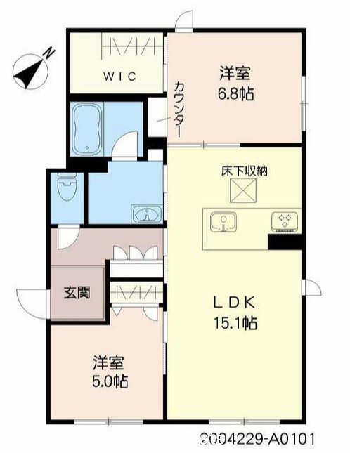 グリナージュ三和 A101号室 間取り