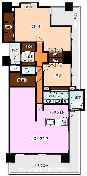MJRザ・ガーデン鹿児島中央 1336号室 間取り