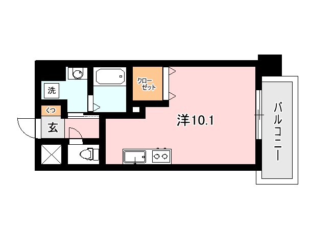 サンハイツ中洲通り 206号室 間取り