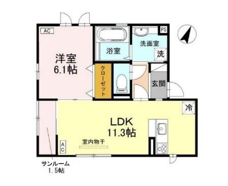 シャンスT 202号室 間取り