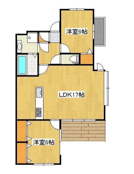 京竹楽 209号室 間取り