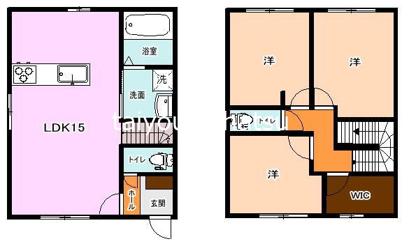 広木3丁目貸家 間取り図