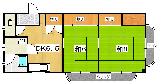 翠香園コーポ百合２ 間取り
