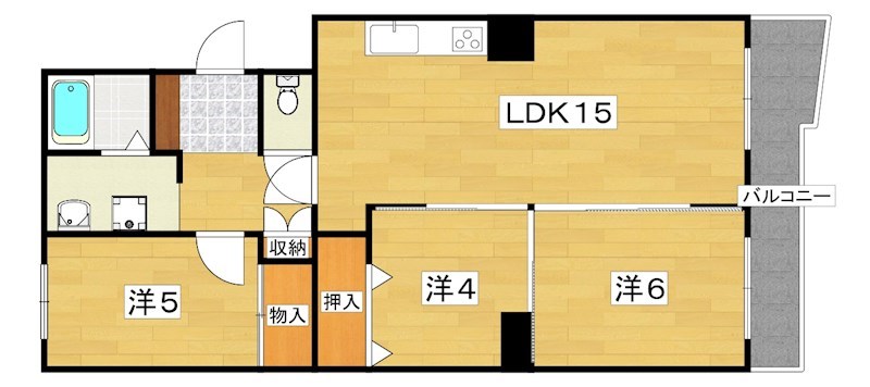 石清水ビューハイツD棟 間取り